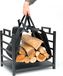 DanDiBo Houtrek pour poêle à bois, intérieur, métal, noir, autoportant, avec sac de transport, 45 cm. Houtrek pour poêle à bois, modèle 96466. Rack à bois, rangement de bois, rack à bois de chauffage, rack à bois pour cheminée