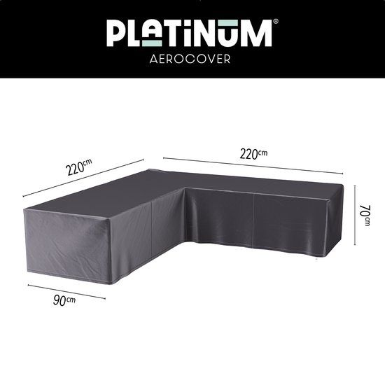 AeroCover Patio Corner Sofa Cover - Grey - Polyester - 220x220x90cm