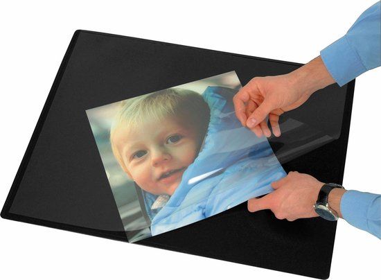 Q-CONNECT Onderlegger - 63 x 50 cm - Zwart - Leer