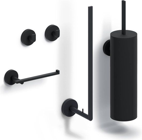 Clou Flat accessoireset - Mat Zwart - Staal - 3 jaar garantie