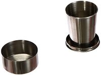 Ferrino drinkglas, inklapbaar, van roestvrij staal, voor camping, grijs, 7 cm