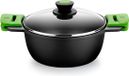 BRA A400324 Plat à four 4 L Rond Aluminium Zwart/Groen Met Deksel