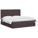 vidaXL Ottoman bed met matras Donkerbruin 140 x 200 cm Stof