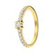 Lucardi Dames Zilveren goldplated ring met zirkonia stenen - Ring - 925 Zilver - Goudkleurig - 18.50 / 58 mm