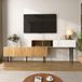 Merkloos Tv-meubel – TV-kast – TV-dressoir – TV-meubels – TV-kasten – Modulair Twee-delig Ontwerp – Verstelbare Lengte – Zwarte Metalen Poten