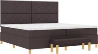 vidaXL Boxspring bed met hoofdeinde Donkerbruin 200 x 200 cm Stof