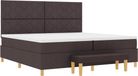 vidaXL Boxspring bed met hoofdeinde Donkerbruin 200 x 200 cm Stof