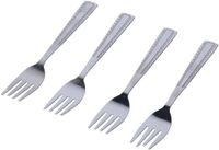 Merkloos Gebaksvorkjes - 12x stuks - zilver - stippen - 15 cm - taartvorkjes - vaatwasser bestendig