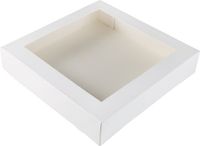 BrandNewCake® Taartdoos - Met Venster - 30x30x6 cm - Taartdoos Karton - Cakedoos - 3 Stuks - Wit