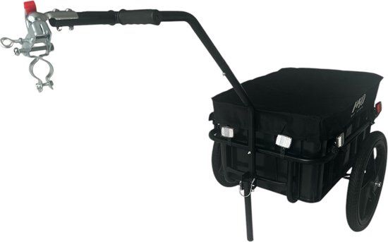 Pro Sport Lights Fietskar Bagagefietskar 70L Fiets Aanhanger Met Krat Trolley + Reflectoren - Zwart