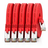1aTTack.de CAT7 LAN-kabel 5x 3.0m flexibele netwerkkabel 10 Gbit/s - rood
