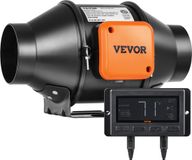 VEVOR 21W Rookafzuiging Kanaalventilator Afzuigventilator Inline Kanaalventilator Zwart-Oranje