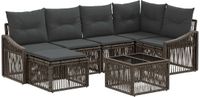 vidaXL - Tuinbank - Set - 7 - st - Grijs - poly - rattan