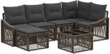 vidaXL - Banc de jardin - Set - 7 - pce - Gris - poly - rotin