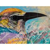 Artery8 Bird Kleurrijke Graffiti Schilderij Schets XL Giant Panel Poster (8 Secties)
