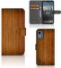 B2Ctelecom Housse pour Nokia C12 Housse style livre Bois foncé