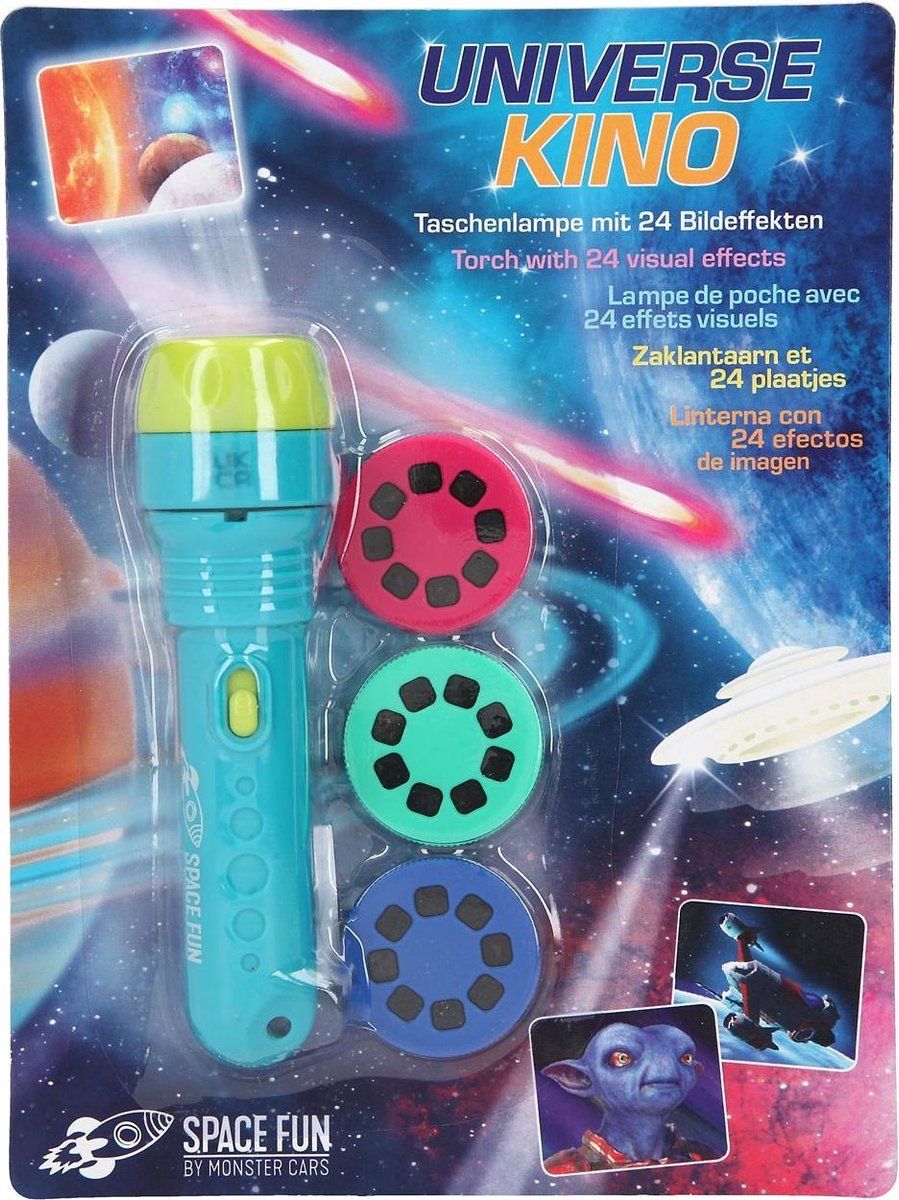 Depesche Monster Cars zaklamp met plaatjes SPACEFUN - 4010070586201