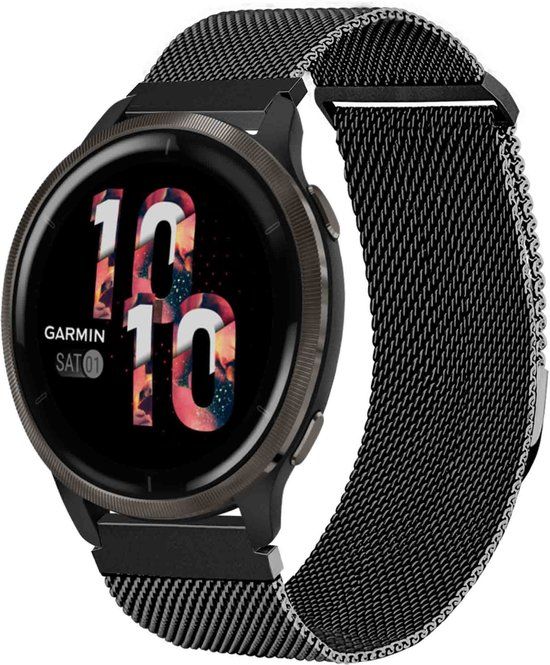 iMoshion Milanees 22mm Bandje - Zwart - Maat S - Geschikt voor Garmin, Samsung, Polar & Meer