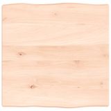 VidaXL Tafelblad Natuurlijke Rand Massief Eikenhout 40x40x(2-4) cm