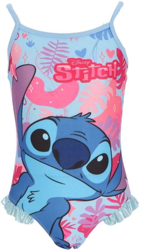 4KidsOnly Lilo & Stitch Badpak Meisjes Blauw Maat 122/128