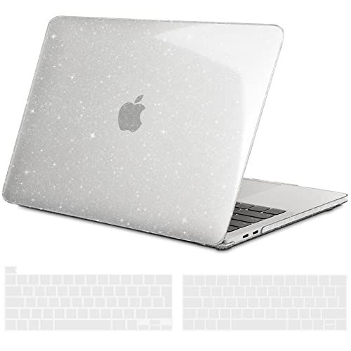 TECOOL MacBook Pro 13 2016-2020 (Model: A2338 M1/A2289/ A2251/A2159/A1706/A1989) Glitter Helder Plastic Hoes Cover Schaal met EU Toetsenbordhoes voor MacBook Pro 13 Touch Bar