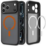 Spigen Ultra Hybrid MagFit Case voor Apple iPhone 18 Pro / 17 Pro - Zwart Oranje