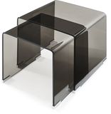 en.casa Bijzettafel Kariengem set van 2 donkergrijs