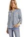 TOM TAILOR Dames 1016190 gestreepte blouse, 26940 - Blanc cassé marine rayure verticale