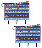 Carson Dellosa 2-pack klaslokaal prikbord grensopslag zakgrafieken, opslag | Compacte, opvouwbare organizer van 104 x 62 cm met 5 doorzichtige zakken en draaggreep, houdt trimstrips voor