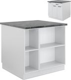 Vicco Fame-Line Keukeneiland – 90 cm met lade, zonder werkblad Wit landhuis/wit