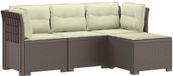 vidaXL Banc de jardin 4 places avec coussins aspect rotin PP gris clair