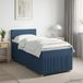 vidaXL Boxspringbed met matras en hoofdbord, blauw, 90 x 190 cm, stof