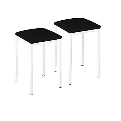 ASTIMESA Keukenkrukken - Vierkant - Kunstleer - Zwart - Set van 2