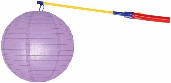 Lila lampion 25 cm met lampionstokje - Sint Maarten lampionnen