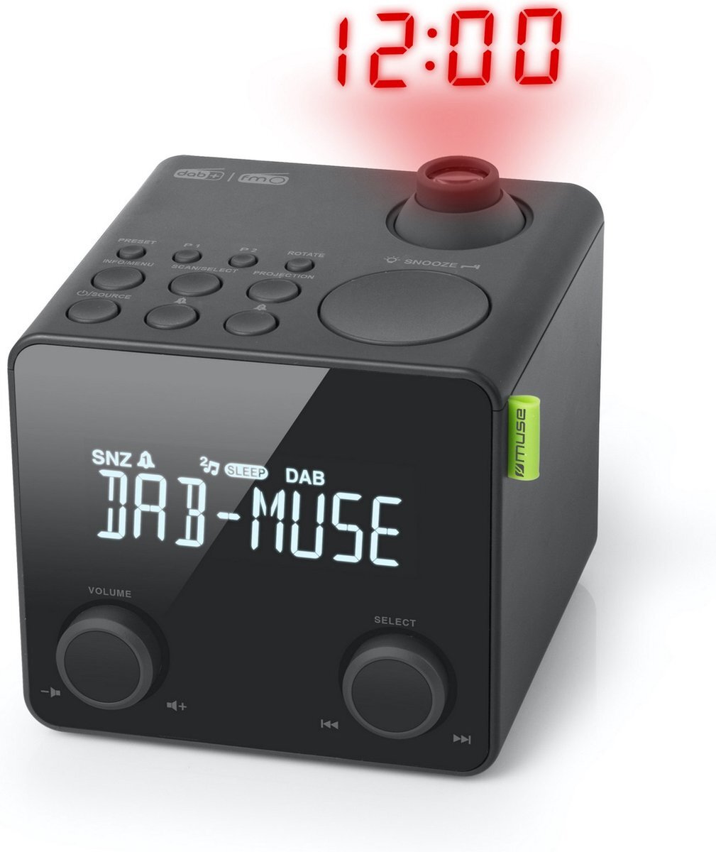 Muse Electronics Muse M-189CDB - Digitale wekkerradio met DAB+ en projectie