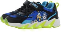 Leomil Sonic - Schoenen voor jongens met lichtjes - Sneakers voor kinderen met klittenband - Lichtgevende kindersneaker - Maat 28 - Zwart