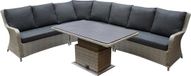 AVH-Collectie Bilbao dining hoek loungeset 9-delig grijs verstelbare tafel