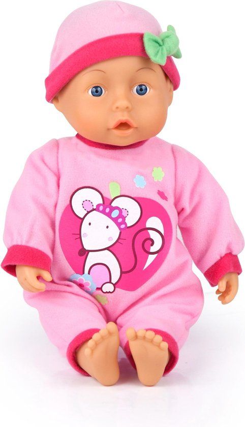 Bayer Design - Babypop First Words Baby - Roze - 28cm - Met Geluid