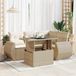 Maison Exclusive - Ensemble de meubles de jardin 5 pièces avec canapé et coussins, beige, en polyrotin
