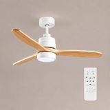 M mimotec - White Crazy led-plafondventilator, stille DC-motor, 6 snelheden, instelbaar CCT-licht, afstandsbediening, timer 1/2 uur, zomer-/wintermodus, wit, 132 cm