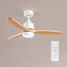 M mimotec - White Crazy led-plafondventilator, stille DC-motor, 6 snelheden, instelbaar CCT-licht, afstandsbediening, timer 1/2 uur, zomer-/wintermodus, wit, 132 cm