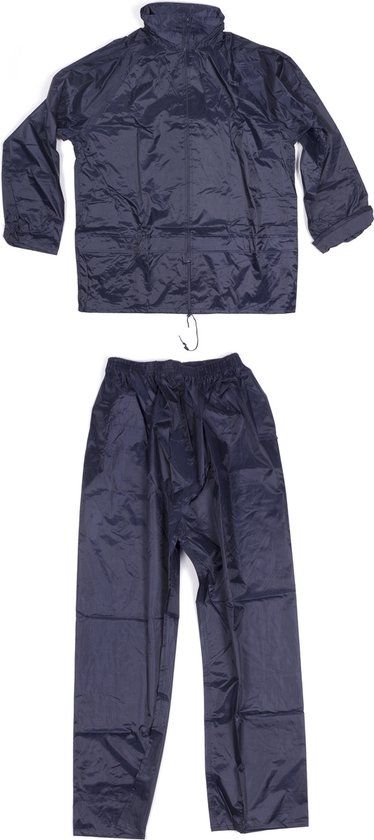 Lastpak Basic Regenpak met Capuchon - Blauw - Maat M