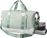 Unyqoos® Sac de voyage léger en nylon tissé serré hydrofuge, 47x22x25 cm – avec compartiment à chaussures, sac sec/humide et fixation pour trolley. Couleur : vert