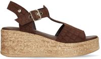 No Stress - Dames - Bruine suède croco sleehakken - Maat 36