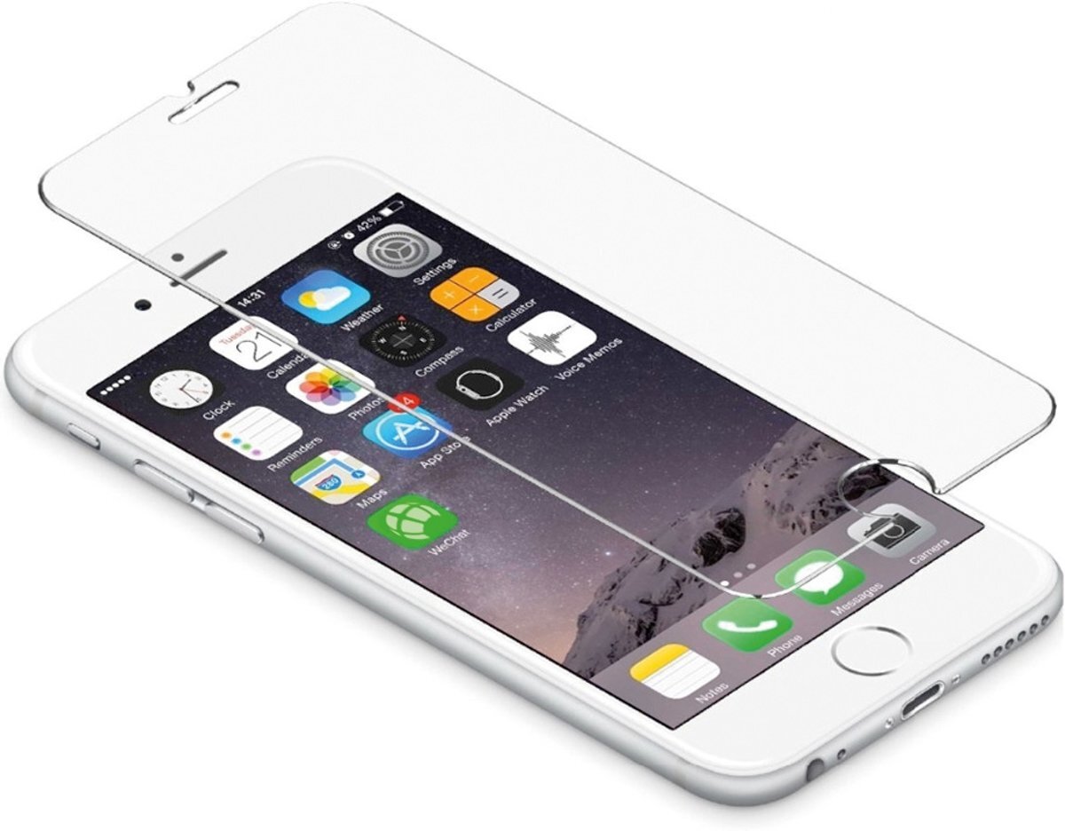 - Glazen Screenprotector iPhone 6 / iPhone 6S Stevige en krasvrije Schermbescherming