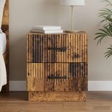 vidaXL Nachtkastje met lade Oud hout 43 x 34,5 x 44,5 cm Bewerkt hout