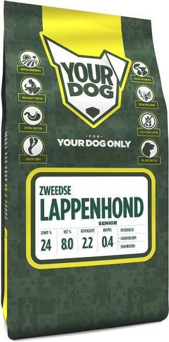 Yourdog Senior 3 kg zweedse lappenhond hondenvoer