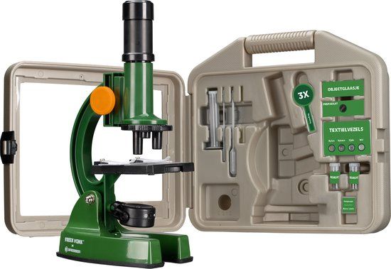 Freek Vonk x BRESSER - Microscoop voor Kinderen - 100x - 1200x Vergroting - Groen/Oranje/Zwart