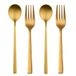 Alpina couverts - 12x gebaksvorkjes en 18x theelepeltjes - doré - Inox - 15 cm