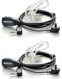 Retevis Oreillette talkie-walkie 2 broches kit mains libres compatible talkie-walkie Retevis RT24 RT24V RT27 Baofeng BF-88E UV-5R BF-888S Tyhbelle Kenwood (2 pièces)